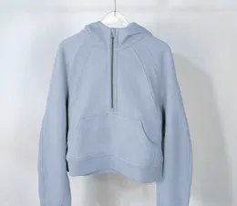 Lulus hoodie lululs Jacket Scuba Scip Up Yoga Женская бархатная сгущающая куртки наполовину молча