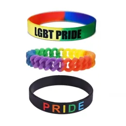 13 Design LGBT Silikonowa Bransoletka Rainbow Party Favor Kolorowe opaska na rękę DHL Hurtowe