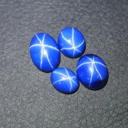 느슨한 다이아몬드 75 s 블루 스타 사파이어 1014 mm 2 조각 가게 타원형 평평한 카보콘 보석 스타 루비 230619