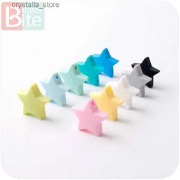 morso 10PC 23mm Colorful Silicone Star BPA Free Massaggiagengive in silicone Artigianato fai da te Accessori per bambini Perline in silicone Massaggiagengive per bambini Giocattolo L230518