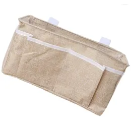 보관 가방 Sundries Bag Bed Pockets 침대 옆 주최자 원격 홀더 차량 전화 통제면 린넨 베이비카 마운트