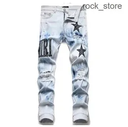 Amris Herren Jeans High Street Lila für Stickerei Hosen Damen Oversize Ripped Patch Hole Denim Straight Fashion Streetwear Slim Cargo Hose 8 5U1D