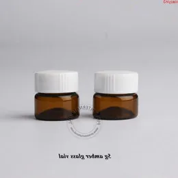 24pcs/Lot Hot sale Amber 5ml Glass Eye Cream Jar Small Empty 5g Women Cosmetic Container 5cc Refillable Sample Test Pothigh quantlty Kkxvw
