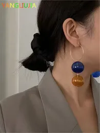 Orecchini con pendente a sfera in vetro con borchie Stile europeo e americano Personalità Moda Nappa lunga Accessori da viaggio per ragazza 230621