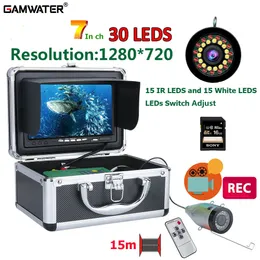 フィッシュファインダー7''HD 1080p DVRフィッシュファインダー水中釣りカメラ1280*720 SCREAN15PCS White LEDS15PCS IR LAMP for River/Winter Ice Fishing 230620