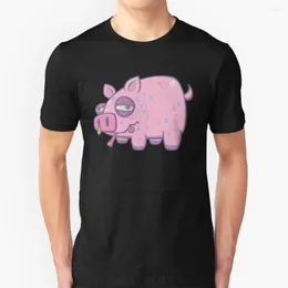 Мужские футболки Cartoon Swine Grue Trend Trend футболка мужчина летняя высококачественная хлопчатобумажные топы Clip Art холодный болезнь
