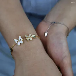 Urok bransoletki moda kobiety biżuteria biżuteria mikro bruk cZ łańcuch link urocza projektowanie zwierząt bransoletka motyla