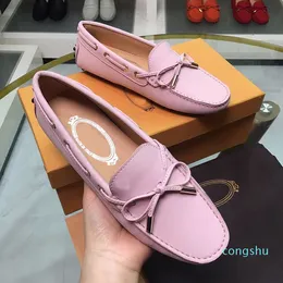 2023 Summer Italian Imported Genuine Leather Women's Shoes New Deerskin Bean Shoes Comfort Slip shoe Shoes for Driving