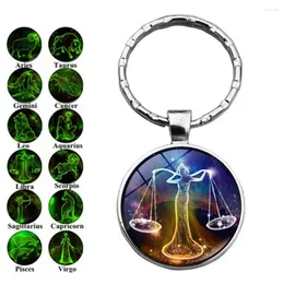 Chaveiros 12 Constellation Chaveiro Luminoso Atacado Signo do Zodíaco Pingente Para Mochilas Chaveiro Chaves Do Carro Presente De Aniversário Masculino