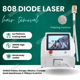 Máquina permanente de depilação a laser de diodo de platina de alta potência, máquina de rejuvenescimento da pele indolor, três comprimentos de onda 808nm 755nm 1064nm depiladora