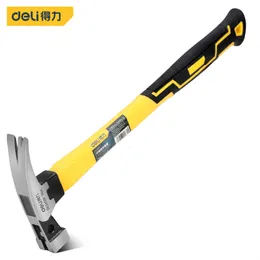 Hammer Deli 101316oz Fibernon-Slip Handle Claw Hammer Multifunction Woodworking Portable Hand Tool Magnetic Card Structure Hammer 230620
