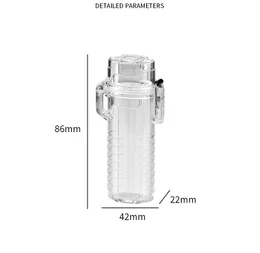 Holds Up To 4 Cigarettes Multifunctional Transparent Sealed Waterproof Lighter Case Shell Plastic Sleeve Outdoor Portable Box Tobacco Smoking Accessories For Men