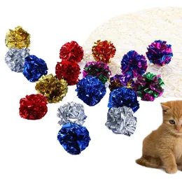 Giocattoli per gatti Multicolor Mylar Crinkle Ball Ring Paper Sound Toy per Cat Kitten Playing Interactive Pet Cat Products Supplies