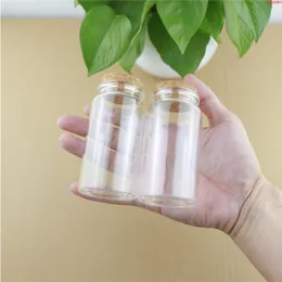 12pcs/lot 47*90mm 100ml Cork Stopper Glass Bottles Spicy Storage Jar Bottle Containers spice candy Jars Vials DIY Crafthigh qualtity Dklje
