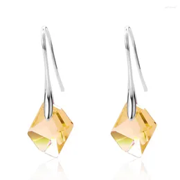 Baumelnde Ohrringe ER-00311 im koreanischen Mode-Kristall-Jewerly-Hochzeitsgeschenk, versilbert, unregelmäßiger Tropfen-Ohrring für Damen-Accessoires