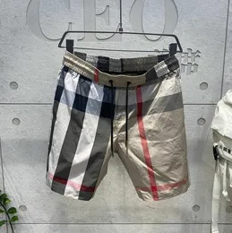 2023 Herren Sommer neue schnell trocknende Beachwear Sport Freizeithosen einfache Kontrastfarbe Arbeitskleidung Tartan Hosen