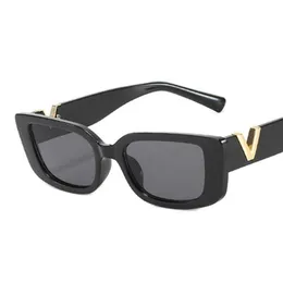 Occhiali da sole Rettangolo retrò Donna Designer Vintage Occhiali da sole con montatura piccola Occhiali da sole Classic Black Square Solsunglasses 9mhn