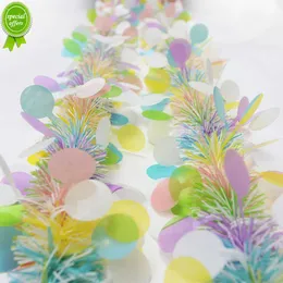 Yeni 2 metre Paskalya Çelenks Stripe Tinsel Diy Çelenk Bahar Paskalya Ev Dekorasyon Asma Süsleme Doğum Günü Partisi Malzemeleri Çocuk Hediyesi