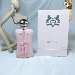 여성을위한 뜨거운 판매 향수 Delina La Rosee Cologne 75ml EDP 자연 스프레이 레이디 향기 발렌타인 데이 선물 지속적인 즐거운 향수