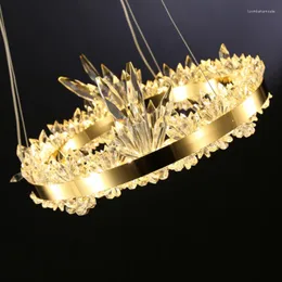 Ljuskronor modern led kristalllampa levande matsal dekoration ljuskrona belysning inomhus sovrum hängande lampor armatura