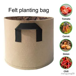 Vasos para plantadores Saco para cultivo de plantas com alças respirável feltro não tecido jardim vegetal morango vasos de plantação de flores R230621