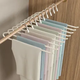 Hangers Racks 10Pcs lack Pants Anti Rust Chrome Metal Non Slip Rubber Coating Space Saving Jeans Hanger for Easy Slide 230620