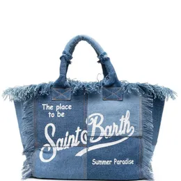 Gorąca wyprzedaż 2023 dżinsy kobiety torebki pokaz mody Tassel Casual Tote Design Bag na ramię o dużej pojemności torebka bawełniana skóra dobra dobra jakość dwa kolory