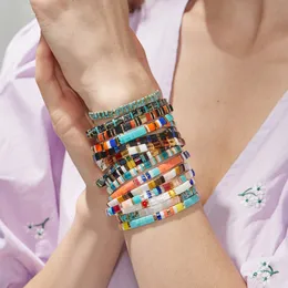 Bangle Zmzy 5st Random Mixed Boho Armband för kvinnor Miyuki Tila Armband Glasspärlor Pulseras Mujer Moda Handgjorda smycken 230620