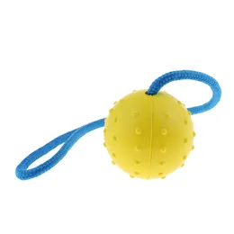 Durable Cotton Rope Pet Dog Puppy Chew Ball Dog Interactive Rubber Balls Toy for Fetching and Playing Pet Tooth Cleaning Supplie