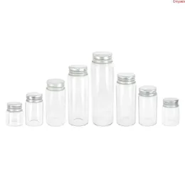 25ml 30ml 40ml 50ml 60ml 70ml 80ml 90ml Cam Şişe Gümüş Vidalı Alüminyum Kapak Baharat Konteyner Kavanozları Şişeler DIY 24PCSHIGH VALT CETG