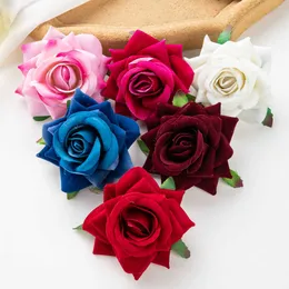 Dried Flowers 100Pcs Red Flannel Curled Roses for Scrapbook Christmas Home Decor Wedding Garden Diy Candy Box Artificial Wholesale