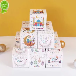 NOWOŚĆ 20PCS EID MUBARAK Pudełka Gift Ramadan Kareem Candy Cookie Pakienia Bag Muzułmański Islamski Festiwal Dekoracja Dekoracja 2023