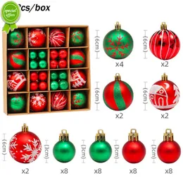 New Mixed Christmas Tree Balls Ornament Red Green Gold Xmas Tree Bauble Toy Decorazioni natalizie per la casa Navidad Capodanno 2023