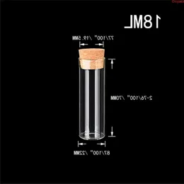 22x70mm 18ml Empty Glass Transparent Clear Bottles With Cork Stopper Vials Jars Packaging Test Tube 100pcs/lothigh qualtity Gthvr