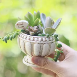 Planters Pots Pot Tanaman Sukulen Resin Gaya Antik Kotak Kaktus Taman Peri Bunga Desktop Rumah DIY