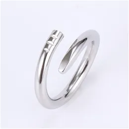 Band Rings Designer Love Ring Luxury Jewelry Screw Nail For Women Men Titanium Steel Alloy Goldplated Process Fashion Diamond Jewelr Dhdkh