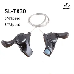 Велосипедные нагрузки оригинальный турнир SL TX30 Bicycle Shift Laver 6 7S 18 21 Speed ​​TX30 Shifters Внутренний кабель передачи включен 230621