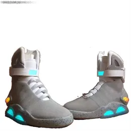 2023 Men Shoes TOP Back To The Future Automatic Laces Air Mag Sneakers Marty Mcfly's Led Shoes Back To The Future Glow In Dark Gray TOP Mcflys air mags mens shoes designer