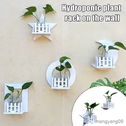 Planters Pots 2/3 Flowerpot Punch-free Hydroponic Pot Rack Set Adhesive Wall-mounted Flower Pot Home Garden Decor Room Decoration R230621