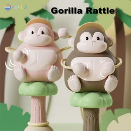 Novità Giochi Baby Sonaglio Giocattoli Gorilla Animal Massaggiagengive Hand Bells Mobile Infant Stop Weep Tear Sonagli nati Primi giocattoli educativi per bambini 18M 230621