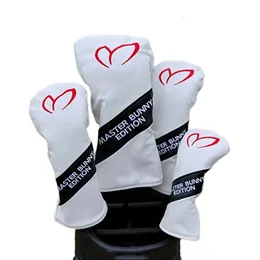 Inne produkty golfowe Masterbunny Edition 1 3 5 UT Wood Headcovers Driver Fairway Woods Cover Pu Skórzane pokrywy na głowę Zestaw Akcesoria Protection 230620