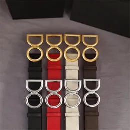 Classic Designer Mens Belt Width 4CM Genuine Leather Belts for Man Woman Smooth Buckle Gold Sliver 4 Colors Cowhide Letter Design