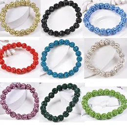 ارتباط أساور رابط ملونة Micro Pave Cz Disco 10mm 20pcs Ball Beads Handmade Bracelet Clay Clay