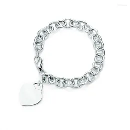 Urok Bracelets Wysoko jakości Modna klasyczna klasyczna bransoletka sercowa 925 Srebrna biżuteria dla kobiet Walentynki para