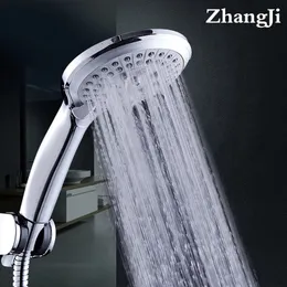 Other Faucets Showers Accs Zhang Ji 5 Modes Silicone Nozzle Shower Head HandHold Rainfall Jet Spray High Pressure Powerful Chrome Plating 230620