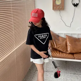 Tシャツ夏の女の子Tシャツベビーティーキッズトップ子供服ファッションカジュアルレタープリントトッドダーティー230620