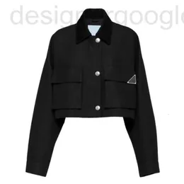 Women's Jackets designer 23ss FW Women Designer Jacket Technical Canvas Blouson With Letters Triangle Sign Windbreaker Bomber Coat Girls