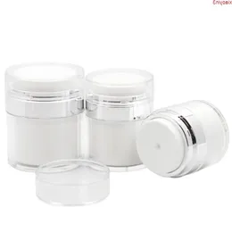 15 30 50G Pearl White Acrylic Airless Jar Round Cosmetic Cream Pump Packaging Bottle LX8995High Quantity Buehe