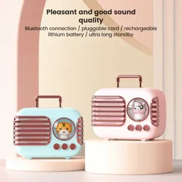 Mini Speakers Bluetooth Speaker Portable Retro Speaker Child Cute Pet Mini Music Box with Night Light Player Hands-free Call