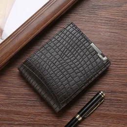 Crocodile Mönster Men Purse Casual Stora kapacitet Business Wallet Classic Male Pu Black Multiple Slot Coin Photos Cards Holders Holder